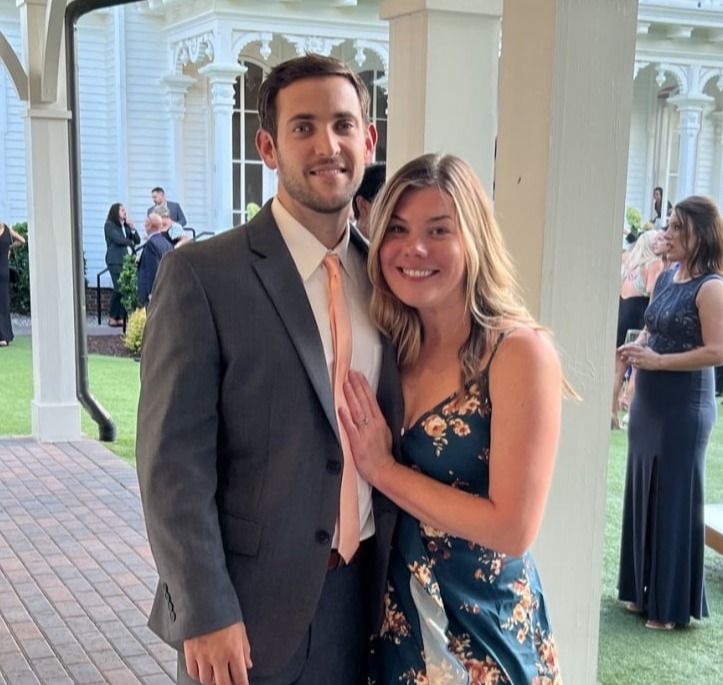 zach and lauren  dressed up at an event